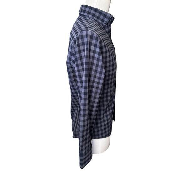 Mizzen + Main Performance Shirt Small Button Down Blue Gray Check Long Sleeve - Picture 7 of 8
